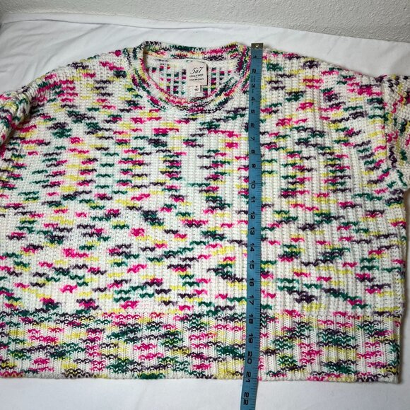 Cinq a Sept Mari Sweater Multicolor Space Dye Balloon Sleeve Chunky Knit Medium - Picture 12 of 16